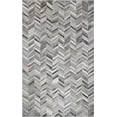 thumbnail image 4 of Bashian H112-GY-2.6X8-H18 Santa Fe Collection Chevron Contemporary Leather Hand Stitched Area Rug, Grey - 2 ft. 6 in. x 8 ft., 4 of 10