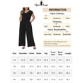 thumbnail image 6 of Agnes Orinda  Women's Plus Size St. Patrick's Day Jumpsuits V Neck Sleeveless Wide Legs Pants Curvy Rompers with Pockets 1X Black, 6 of 6