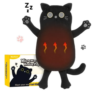 MaxKare Microwavable Heating Pad Heatable Stuffed Animal for Anxiety and Ache Relief, Bedtime, Cuddle & Companion, Adorable Gifts for Kids & Adults, 17"x9", Cat