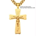 thumbnail image 3 of Heavy Big Jesus Cross 14K Yellow Gold Pendant for Men Christian Crucifix Chain Necklace Religious Gold Color Jewelry Collar, 3 of 6