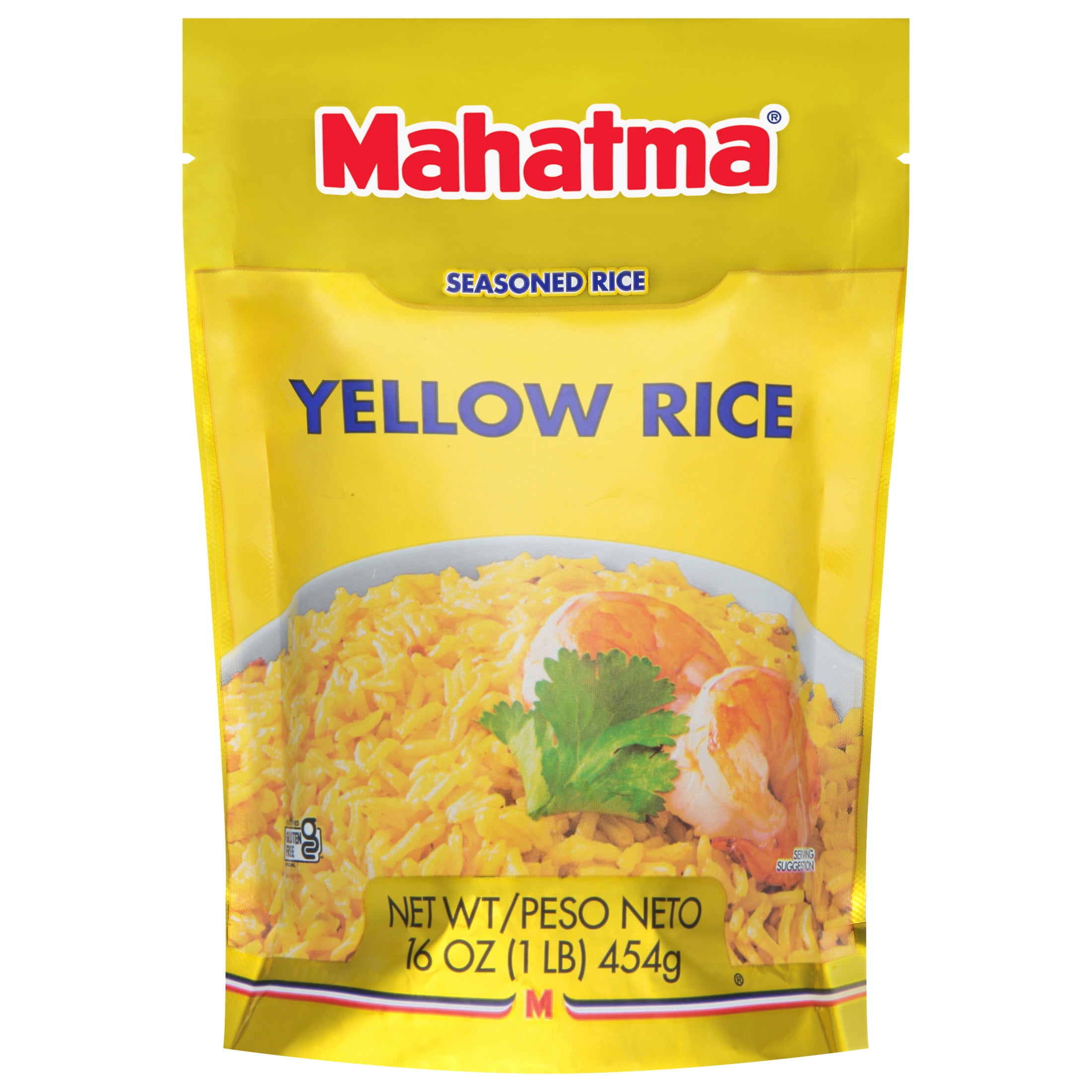 (8 pack) Mahatma Authentic Saffron Yellow Rice, Seasoned Rice with Spices, Gluten Free, 16 oz Bag