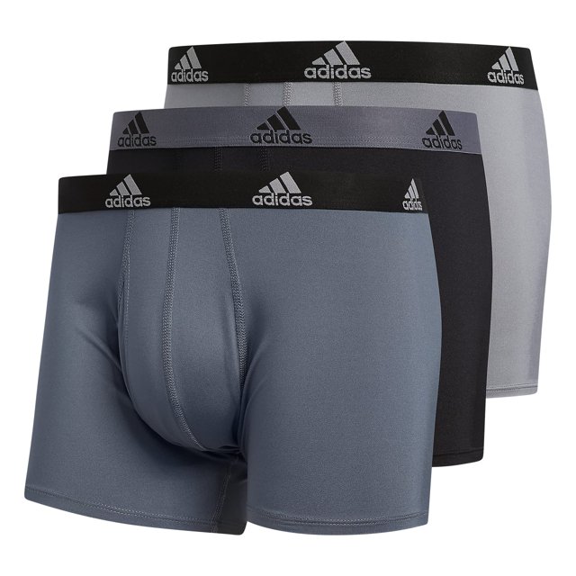 Ropa interior Adidas para hombre, paquete de 3 unidades, color gris, negro y gris, talla XXL