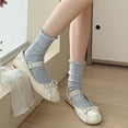 thumbnail image 4 of Eoperou Cotton Crew Socks for Women Thin Mesh Comfort Breathable Mid-calf Socks Above Ankle Crew Socks for Spring Summer, 4 of 8