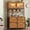 Rustic Brown, variant on SEDETA 5 Drawer File Cabinet with Power Strip & LED Lights, 31.5" Legal/Letter/A4 Filing Cabinet with Glass Door Display Case, Large Printer Stand with Storage Shelves, White + Brown