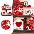 thumbnail image 2 of asddcavvf Valentine's Day Layered Tray Decoration Valentine's Day Wooden Logo Wooden Beaded Ring Table Logo Coffee Decorations for Kitchen Easter Decorations Centerpiece Kitchen Table Decorations, 2 of 8
