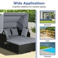 thumbnail image 5 of Costway Patio Rattan Daybed Lounge Retractable Top Canopy Side Tables Cushions Grey, 5 of 9