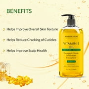 Majestic Pure Vitamin E Oil - 100% Pure & Natural, 20,000 IU | Premium Grade, Cold-Pressed and Tocopherol to Repair Dry, Damaged Skin| Moisturizing Skin, Hair and Scalp 8Fl Oz