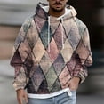 thumbnail image 2 of Men's Print Plush Warm Coat Fleece Sweater Casual Coat Pocket Sweater Autumn Winter CoatM, 2 of 5