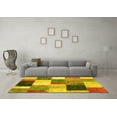 thumbnail image 3 of Ahgly Company Machine Washable Indoor Square Patchwork Yellow Transitional Area Rugs, 8' Square, 3 of 4