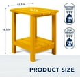 thumbnail image 3 of Adirondack Side Table 16.5" Outdoor Side Tables HDPE  Double Patio Small Table for Outdoors (Orange), 3 of 6