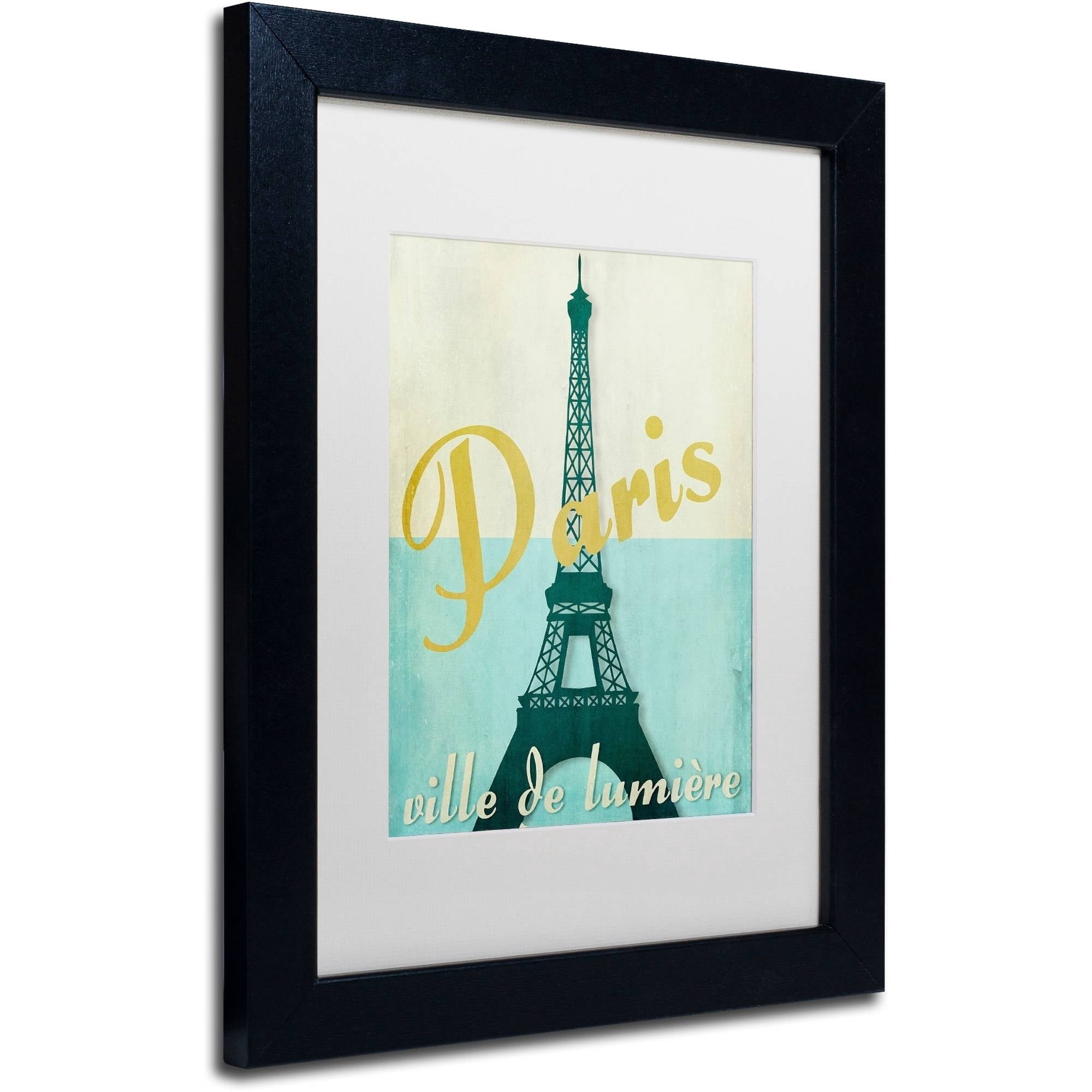 Trademark Fine Art "Paris City of Light" Canvas Art by Color Bakery White Matte, Black Frame