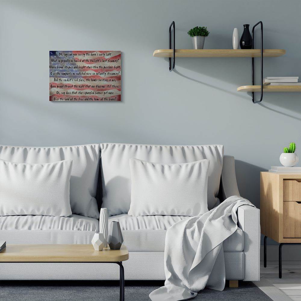 Stupell Industries American Flag Song Quote Word Design Canvas Wall Art by Daniel Sproul