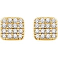thumbnail image 2 of FB Jewels 14K Yellow Gold 1/5 CTW Diamond Square Cluster Earrings, 2 of 2