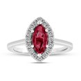 thumbnail image 1 of 1.37 CTW Diamond & Ruby Ring, 14K White Gold - Size 4, 1 of 1