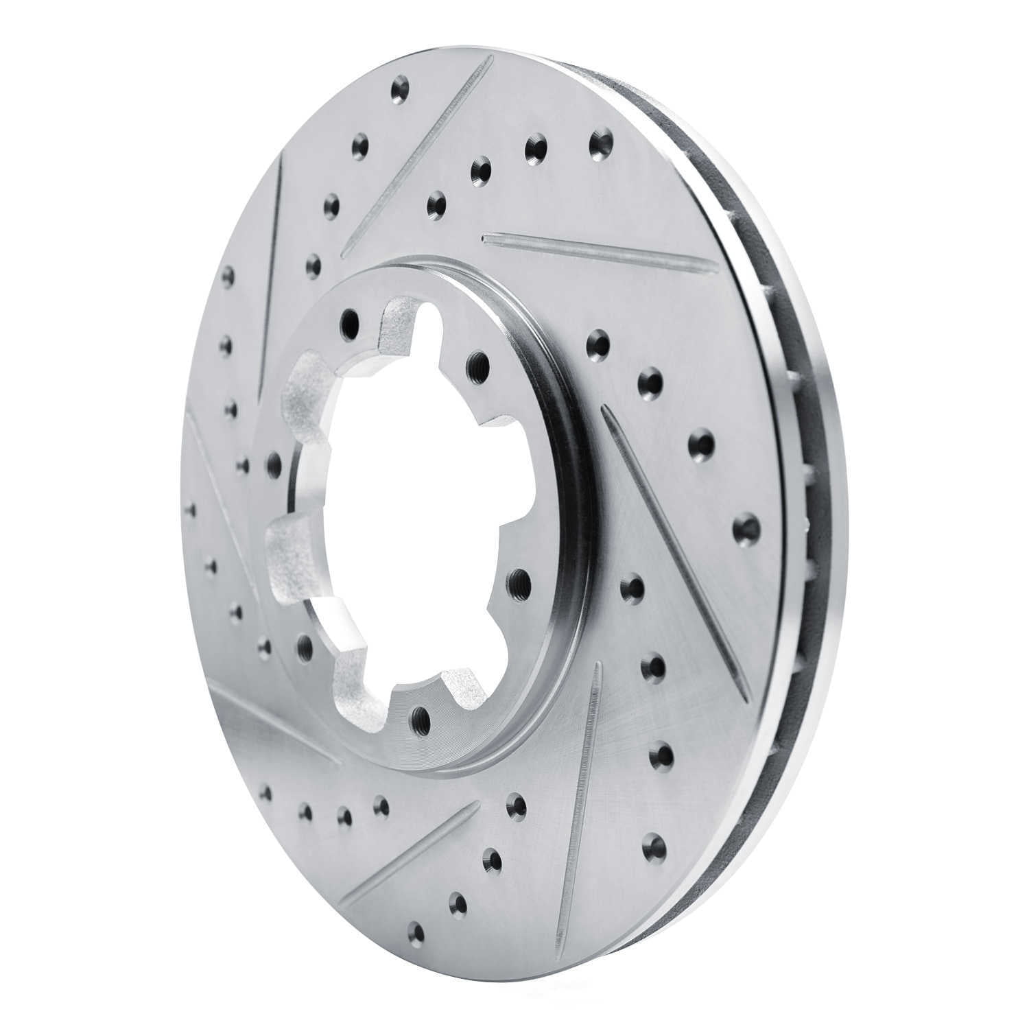 Dynamic Friction Company 631-67084L DFC Brake Rotor - Drilled And Slotted - Silver