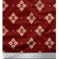 thumbnail image 1 of Soimoi Japan Crepe Satin Fabric Floral Block Printed Fabric 1 Yard 42 Inch Wide, 1 of 5