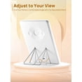 thumbnail image 6 of OMIRO 10" x 7" Lighted Travel Makeup Mirror with Foldable Stand, Portable Desk Vanity Mirror with Hanging Hole for Shaving, White, 6 of 7