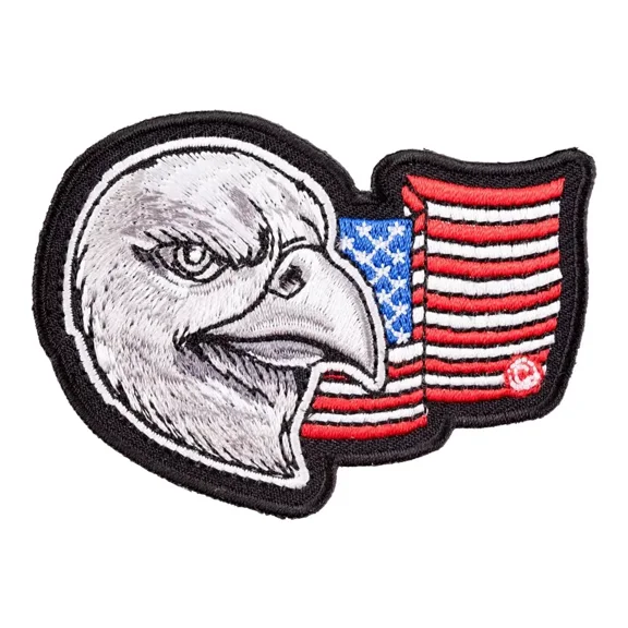 Waving American Flag Eagle Patch, Patriotic US Flag Patches