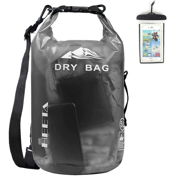 Black 5L Waterproof Dry Bag for Women Men with Waterproof Fish