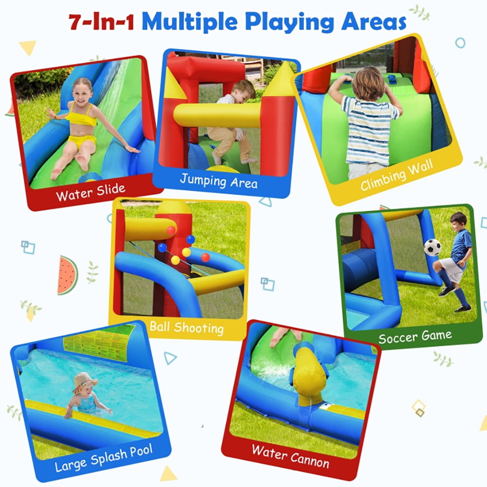 Aimee Lii Inflatable Bounce House Splash Pool with Water Climb Slide Blower included, Bounce House Water Slide for Kids 5-10 Aimee Lii Inflatable Bounce House Splash Pool with Water Climb Slide Blower included, Bounce House Water Slide for Kids 5-10