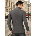 thumbnail image 3 of OALUXE Turtleneck Ribbed Long Sleeve Shirts for Mens Undershirts Knit Thermal Fitted Basic Tops, 3 of 7