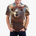 thumbnail image 1 of Balery Fluffy Alpaca Mountain Meadow Camisa Polo de Hombre con Estampado, de Manga Corta y Tejido Medio, Camisa Tipo Golf Polo-X-Large, 1 of 6