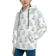 thumbnail image 2 of Fotbe Playful Polar Bear Pals Pattern Youth Pullover Hooded Sweatshirt, Boys Hoodie, Kangaroo Pocket Hoodie for Kids Girls -Small, 2 of 6
