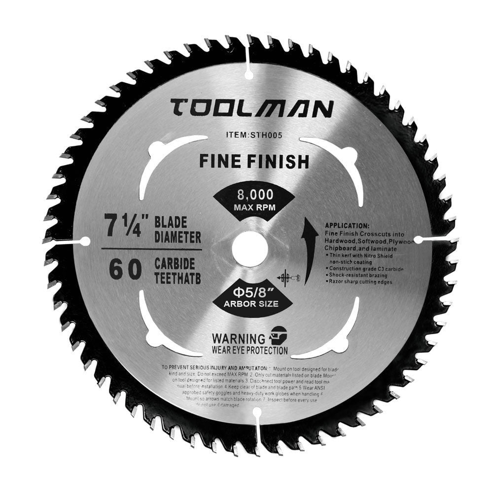 7-1/4" 5/8" 24T Table Circular Saw Blade Carbide Tipped Cutting Wood Chipboard