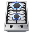 thumbnail image 1 of Eascookchef 2-Burner Gas Cooktop with Thermocouple Protection - NG/LPG Convertible 12" Stainless Steel Built-in Gas Stove Top for RV, Kitchen & Camping, 1 of 4