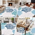 thumbnail image 6 of Large Area Rug 8'x10', Navy Blue Coastal Non-slip Runner Carpet for Living Room/Bedroom/Office, Turquoise Coral Ocean Modern Sea Outdoor Indoor Rectangle Area Rug Floor Mat for Kitchen/Dining Room, 6 of 9