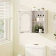 thumbnail image 4 of Costway Bathroom Wall Cabinet Medicine Cabinet with Tempered Glass Door & Adjustable Shelf White, 4 of 10