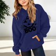 thumbnail image 2 of XXWXYD Girls Pullover Cute Halloween Graphic Print, Long Sleeve Fleece Pullover, Oversized Crewneck Cotton Fleece - Cute Halloween Outfit for Toddler Girls Kids Youth, 2 of 4