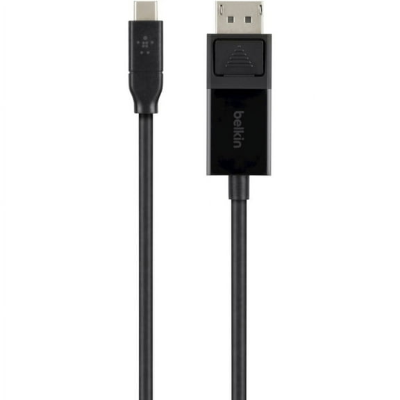 Belkin - Displayport Cable - Type-c (m) To Displayport (m) - 6 Ft - 4k Support - Black