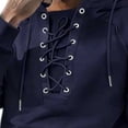 thumbnail image 5 of Men's 2 Piece Cargo Tracksuit, Long Sleeve Solid Lace up Hooded Pullover Sweatshirt & Multi‑Pocket Cargo Jogger Pants, Casual Streetwear Athletic Sweatsuit for Men, 5 of 5