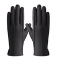 thumbnail image 1 of Ladies' 2024 Autumn And Winter Solid Color Versatile Windproof And Thick Cold Leather Gloves, 1 of 5