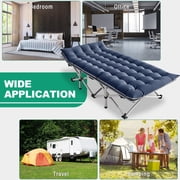FICISOG Sleeping Cots for Adults, Folding Camping Cot Bed for Sleeping,Perfect for Camping, Pool, Beach,Striped Style