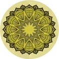 thumbnail image 1 of Ahgly Company Tapis d'Intérieur Lavables en Machine, Carré Transitionnel Jaune Néon, Carré de 3', 1 of 7
