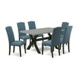 thumbnail image 2 of East West Furniture X-Style 7-piece Wood Kitchen Table Set in Black, 2 of 10