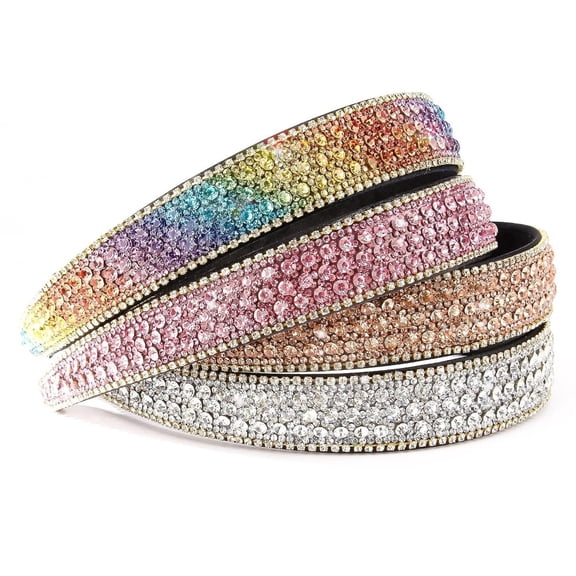 4 Pack Comfort Fit Rhinestone Headbands - Non-Slip Sparkly Hair Accessories for Women, Ideal Birthday Christmas Gifts