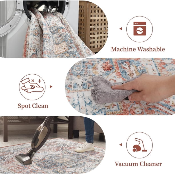 Yidanerug Area Rug for Living Room - Mechine Washable Non-Slip
