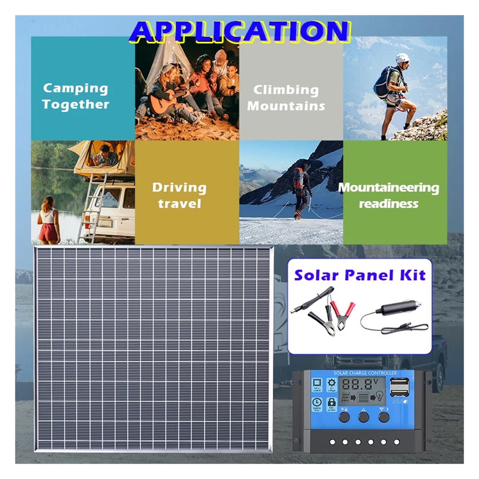 Folding solar panels 500W 1000W Portable Polycrystalline Solar Panel Kit 12V Outdoor Rechargeable Generator Solar charger