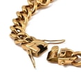 thumbnail image 2 of Men'S Chain Stainless Steel Cuban Link Chain Bracelet Gold 9" T26, 2 of 3