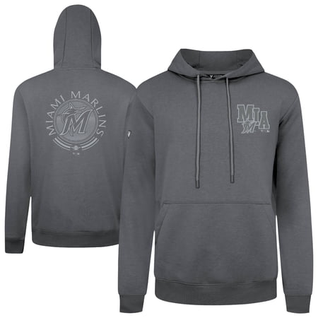 Men s Levelwear Gray Miami Marlins Podium Grain Hoodie
