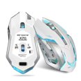 thumbnail image 2 of Miulika 2.4G Rechargeable 6 Buttons 2400DPI Optical Ergonomic Gaming Mouse White, 2 of 9