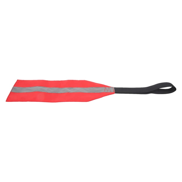 Kayak Travel Flag, 2pcs Oxford Fabric Reflective Strip Canoe Red Warning Flag with Webbing for Boats