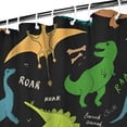 thumbnail image 3 of Black Cartoon Dinosaurs Text Pattern Shower Curtain 84"x72" ,Bathroom Decorative Shower Curtains Set with 12 Hooks,Modern Waterproof Washable Shower Curtain, 3 of 6