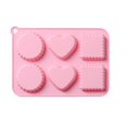 thumbnail image 1 of Yuarrent Molde de silicona para pasteles de 6 cavidades, molde para hornear de liberación rápida, bandeja para hornear reutilizable antiadherente para Herramientas y accesorios para hornear Rosado Yuarrent HA027998-01, 1 of 6