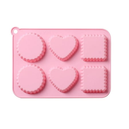 

Thinsont 6 Cavity Silicone Cake Mold Quick Release Baking Mold Anti Stick Reusable Baking Tray for Home Kitchen Birthday Party Festival Pink