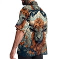 thumbnail image 3 of Yak Men's Spread Collar Tops, Casual Button Down Shirts for Summer Beach, Printed Short Sleeve Shirts - Unisex, 3 of 6
