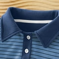 thumbnail image 6 of Cethrio Kids Boys Polo Shirts, Long Sleeve Casual Pullover Stripe Spring Fall Tops Blue Size 5T, 6 of 8